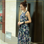 无袖连衣裙_厂家批发2015新款女装圆领