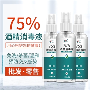 75%酒精消毒液 100毫升瓶装 便携使